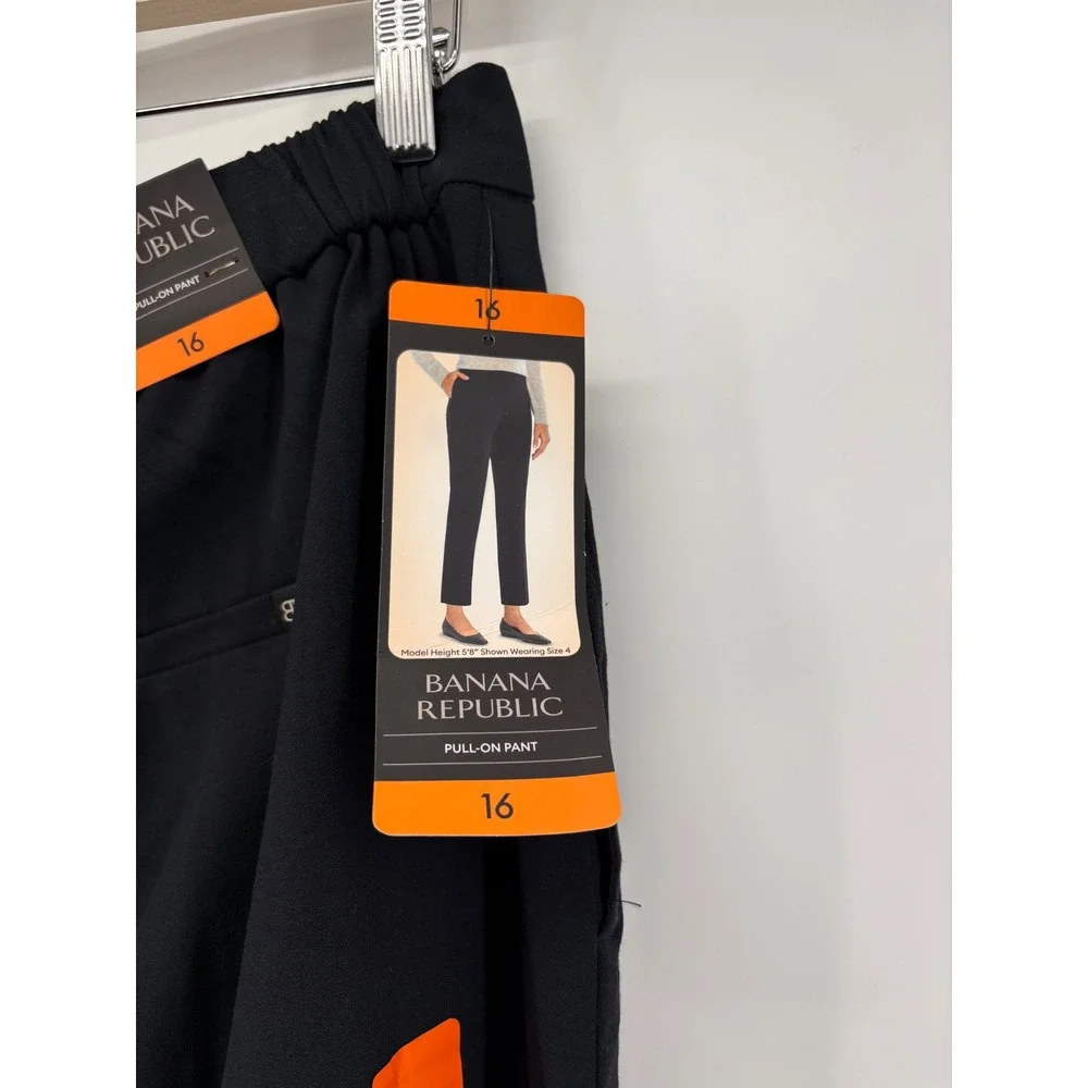 Banana Republic Pants Womens 16 Black Pull-On‎ Pant Tapered Stretch Comfort